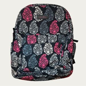 Vera‎ Bradley Black, Pink, and Gray Leaf Backpack